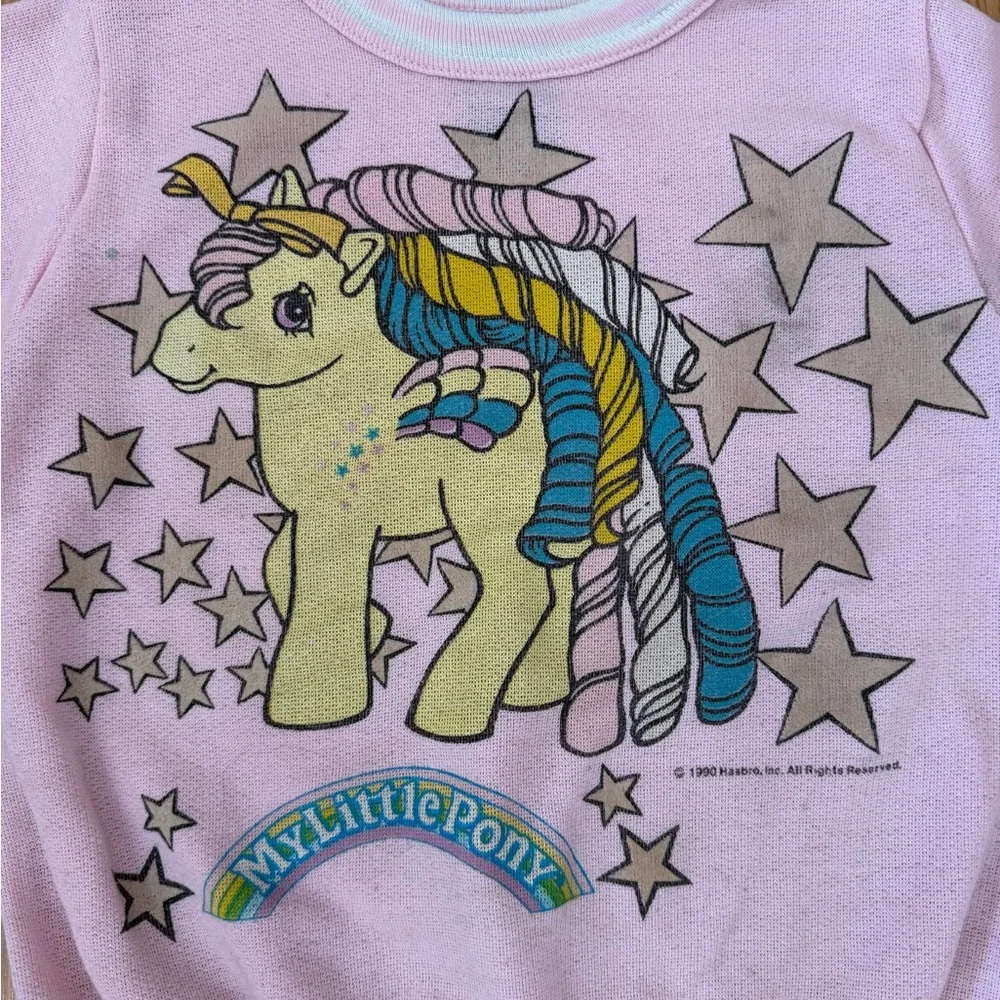 Vintage 1990 My Little Pony Pink Girl's Sweatershirt Dress 8